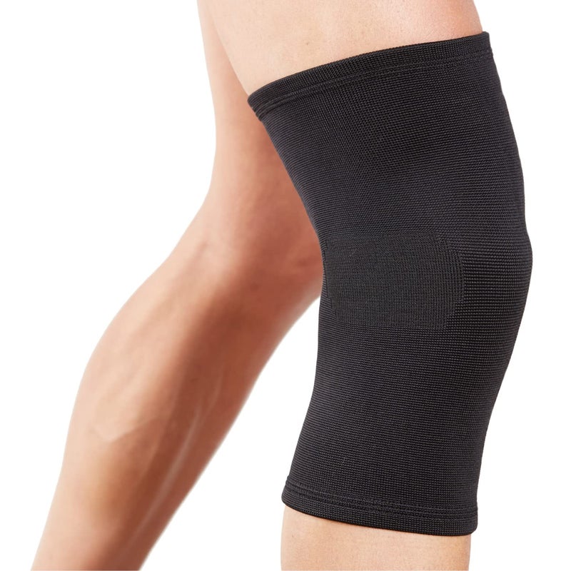 Actesso Elastic Knee Support - Lightweight Compression Sleeve, Breathable Knee Brace for Joint Pain, Arthritis, Injury Recovery, Sports, Running, Fitness, Left & Right, Men & Women (Black, Large)